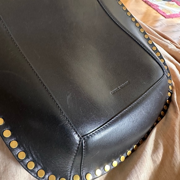 Isabel Marant Black Shoulder Bag with Curved Shape and Gold Hardware - Picture 5 of 7